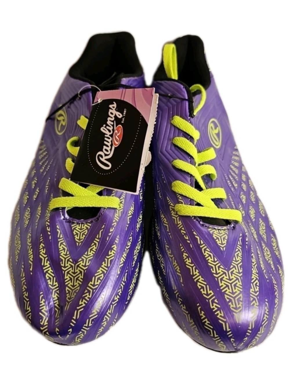 Rawlings 26 Helix Cleats Mens Size 8 Purple Black Yellow New With Tags